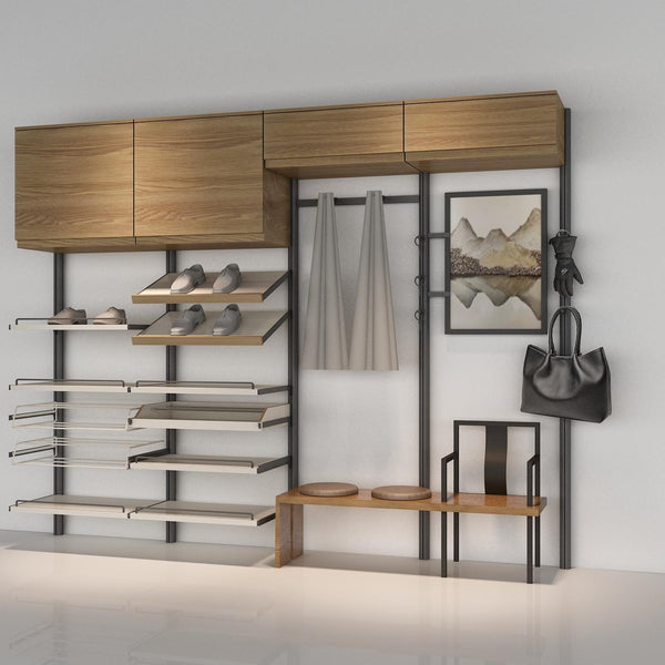 Boutique Clothes Store Wall Mount Clothing Display Racks Shelves Garment Display Stand