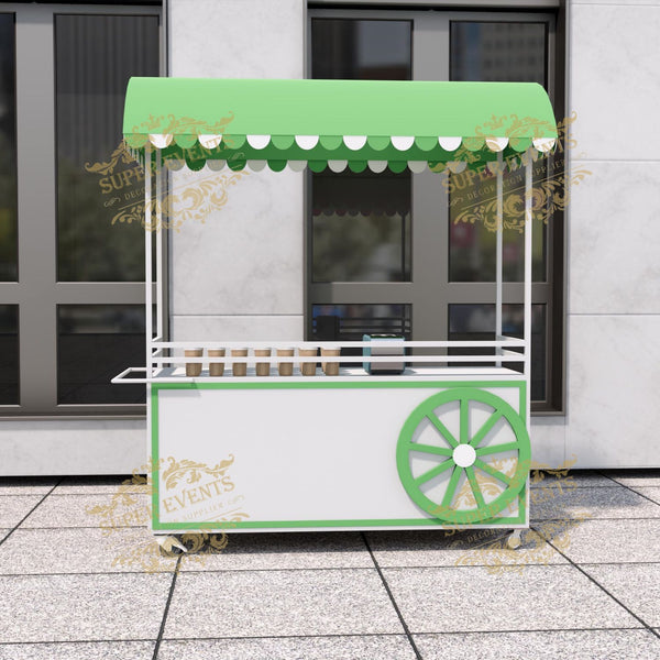 Mobile Ice Cream Push Cart Food Truck Trolley Food Cart Dessert Flower Candy Bar Cart