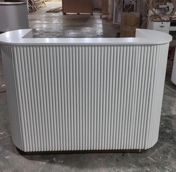 Modern White Small Office Furniture Hotel Front Desk Reception Counter with Light