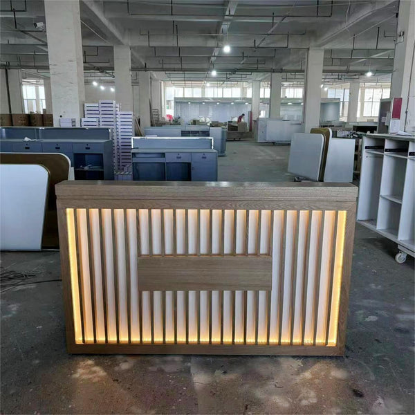 Modern Office Furniture Hotel Front Desk Beauty Salon Reception Counter with Light