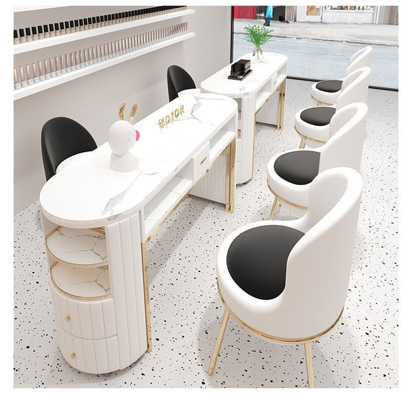 Modern Nail Salon Furniture Nail Desk Manicure Table and Chair Set