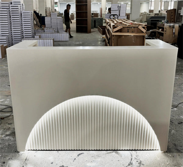 Modern Office Furniture Hotel Front Desk Beauty Salon Reception Counter with Light