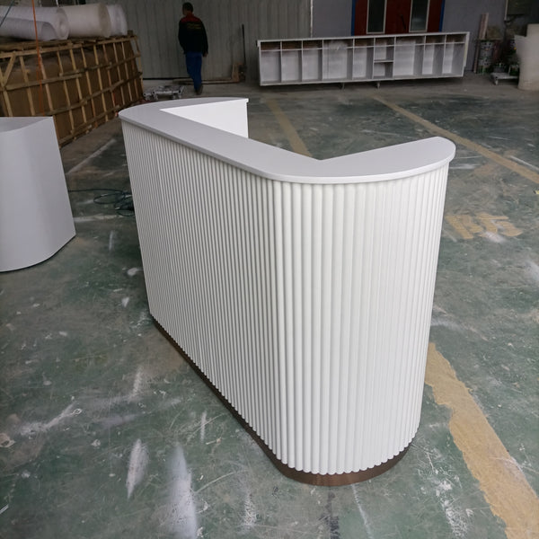 Modern Office Furniture Hotel Front Desk Small White Beauty Salon Reception Counter