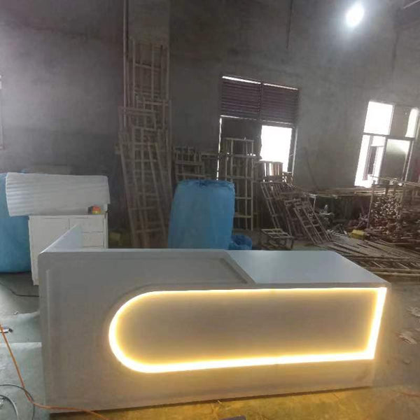 Modern Office Furniture Hotel Front Desk Beauty Salon Reception Counter with Light