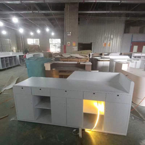 Modern Office Furniture Hotel Front Desk Beauty Salon Reception Counter with Light