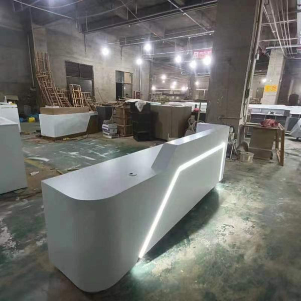 Modern Office Furniture Hotel Front Desk Beauty Salon Reception Counter with Light