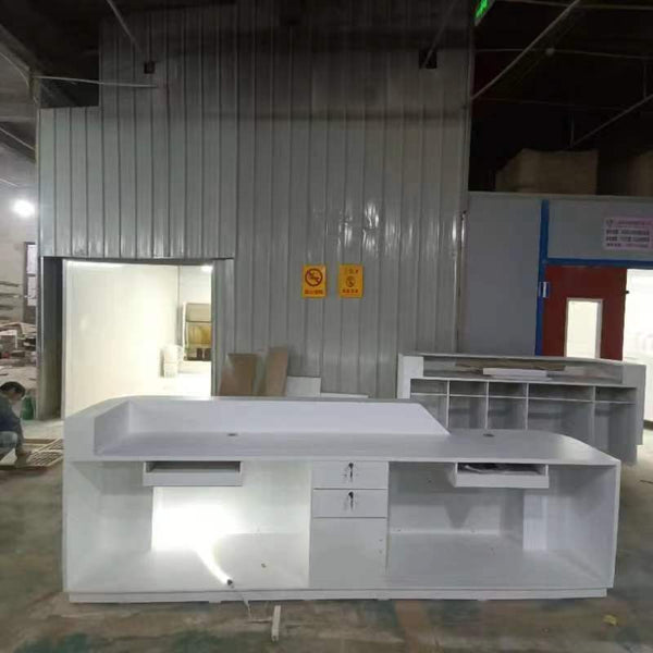 Modern Office Furniture Hotel Front Desk Beauty Salon Reception Counter with Light