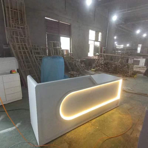 Modern Office Furniture Hotel Front Desk Beauty Salon Reception Counter with Light