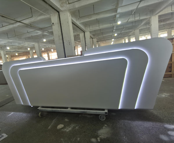 Modern Office Furniture Hotel Front Desk Beauty Salon Reception Counter with Led Light
