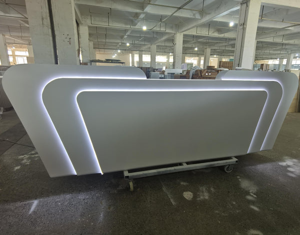 Modern Office Furniture Hotel Front Desk Beauty Salon Reception Counter with Led Light