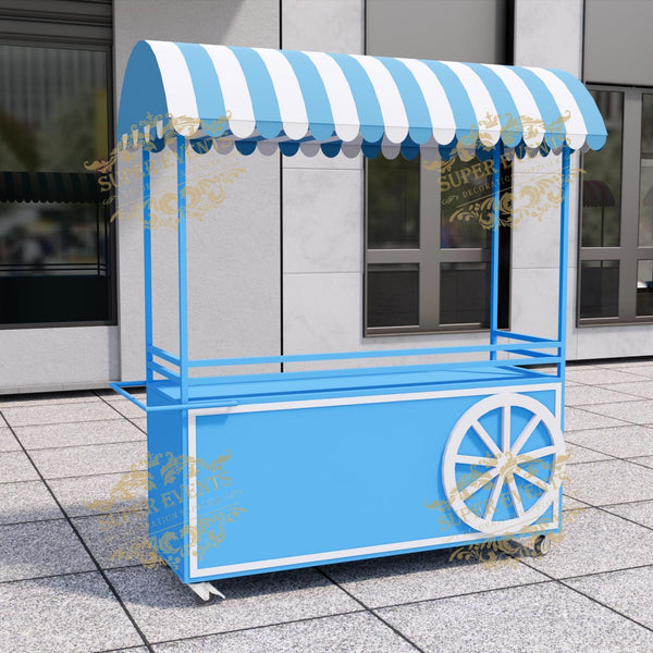 Mobile Ice Cream Push Cart Food Truck Trolley Food Cart Dessert Flower Candy Bar Cart