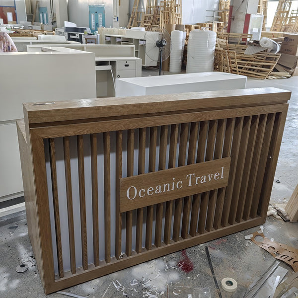 Modern Office Furniture Hotel Front Desk Beauty Salon Reception Counter with Light