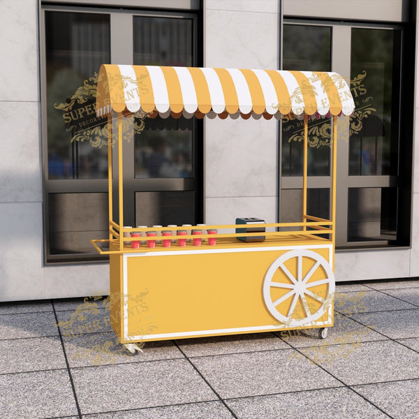 Mobile Ice Cream Push Cart Food Truck Trolley Food Cart Dessert Flower Candy Bar Cart