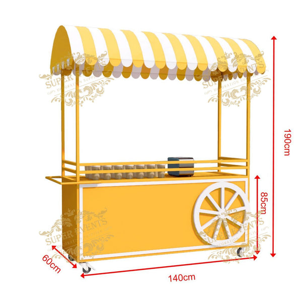 Mobile Ice Cream Push Cart Food Truck Trolley Food Cart Dessert Flower Candy Bar Cart