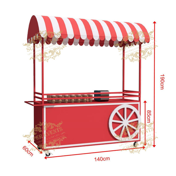 Mobile Ice Cream Push Cart Food Truck Trolley Food Cart Dessert Flower Candy Bar Cart