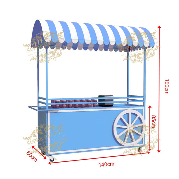 Mobile Ice Cream Push Cart Food Truck Trolley Food Cart Dessert Flower Candy Bar Cart