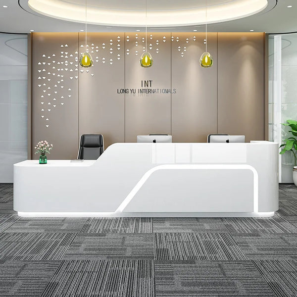 Modern Clothing Store Hotel Beauty Salon Reception Counter Front Desk with Lights