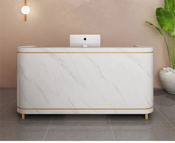 Modern Design White Hotel Office Reception Desk Beauty Salon Front Counter