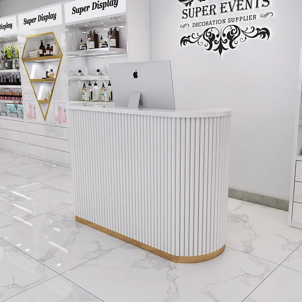 Cheap Small White Modern Office Front Counter Salon Reception Desk