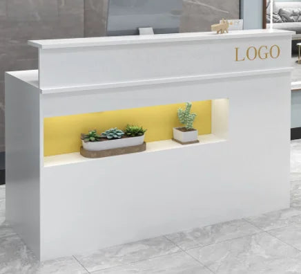 Custom Logo Modern Small Reception Desk Beauty Salon Front Desk Counter