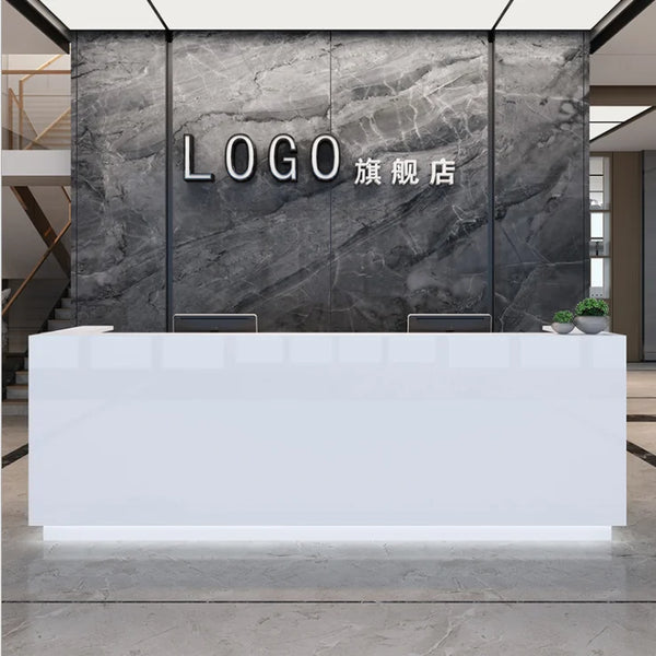 High Quality Front Counter Office Hotel White l Shape Reception Front Desk