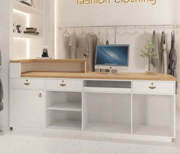 High Quality Small Boutique Clothing Store Furniture Reception Desk Counter