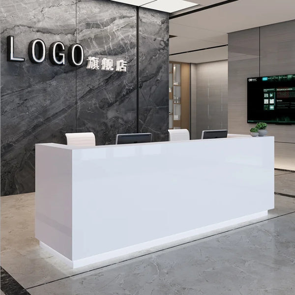 High Quality Front Counter Office Hotel White l Shape Reception Front Desk