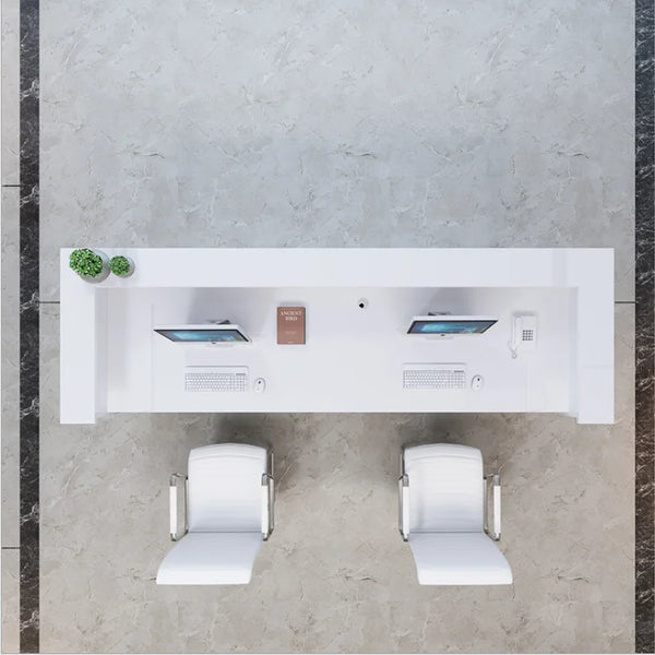 High Quality Front Counter Office Hotel White l Shape Reception Front Desk