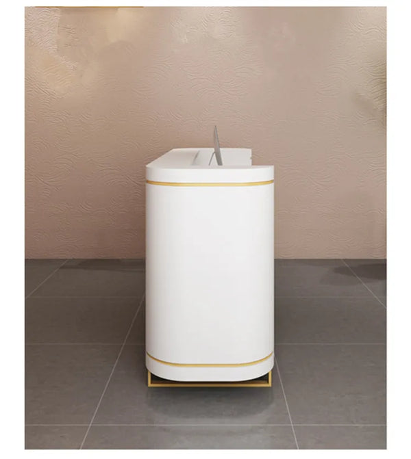 Modern Design White Hotel Office Reception Desk Beauty Salon Front Counter