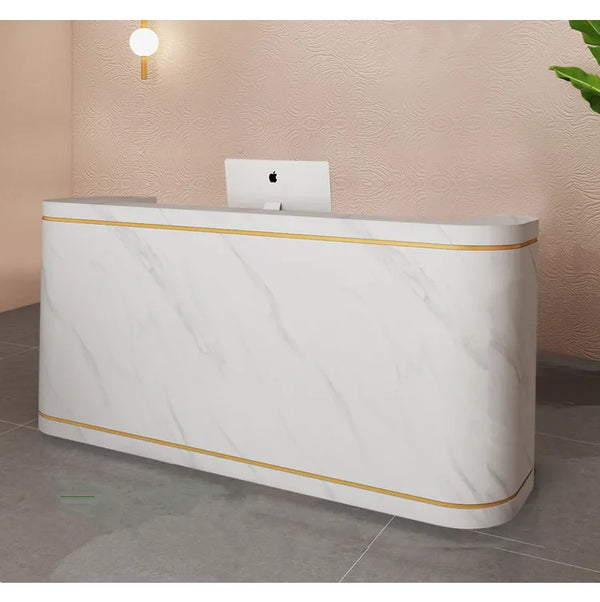 Modern Design White Hotel Office Reception Desk Beauty Salon Front Counter