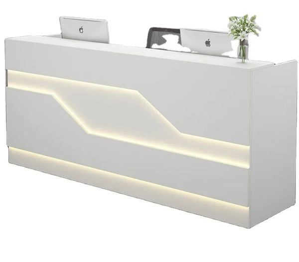 Modern Boutique Store Checkout Counter White Reception Desk For Sale