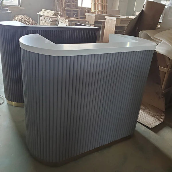 Cheap Small White Modern Office Front Counter Salon Reception Desk