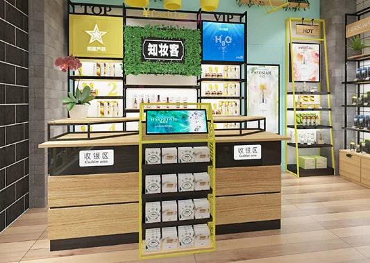 Convenience Store Checkout Counter Wooden Cashier Counter for Supermarket