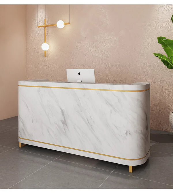 Modern Design White Hotel Office Reception Desk Beauty Salon Front Counter