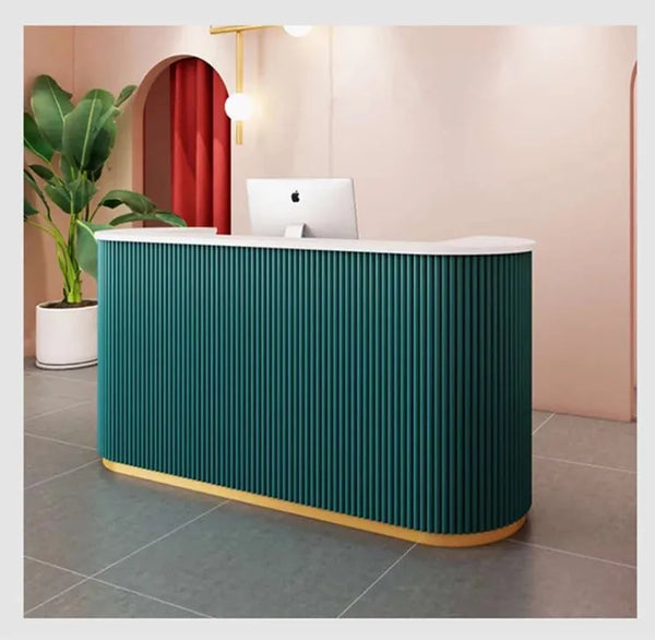 Barber Shop Modern Small Front Table Counter Wooden Beauty Salon Reception Desk