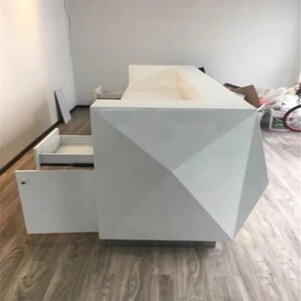 Modern Design Office Furniture White Reception Counter Front Desk