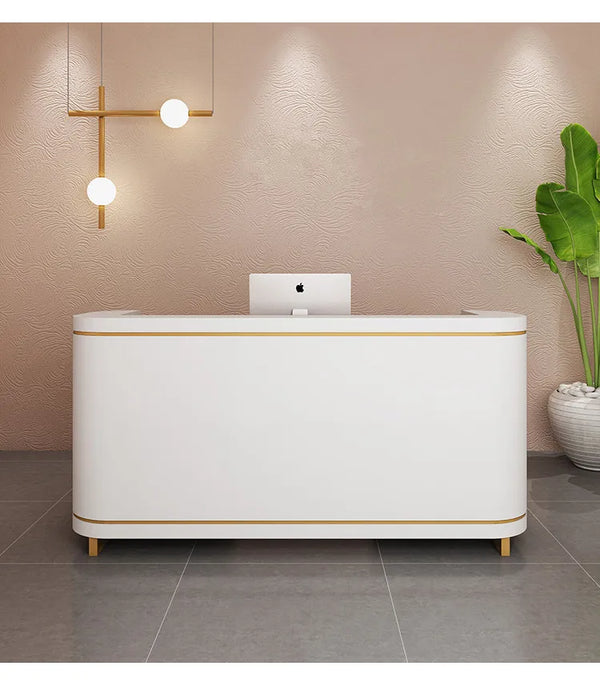 Modern Design White Hotel Office Reception Desk Beauty Salon Front Counter