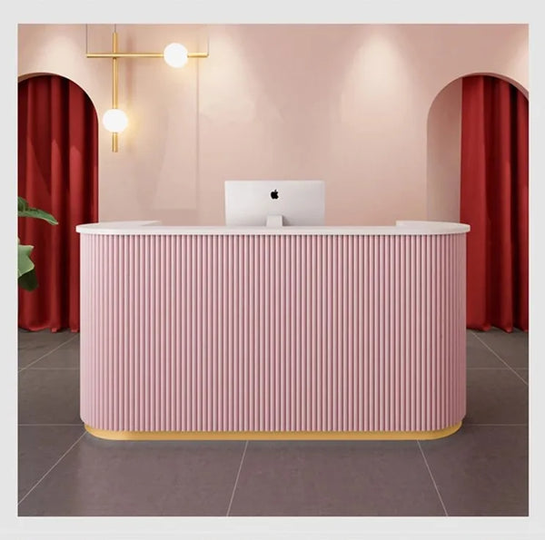 Barber Shop Modern Small Front Table Counter Wooden Beauty Salon Reception Desk