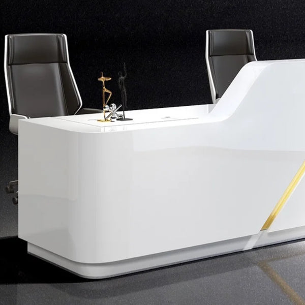 Modern Design Office Furniture White I Shaped Reception Desk Beauty Salon Front Counter