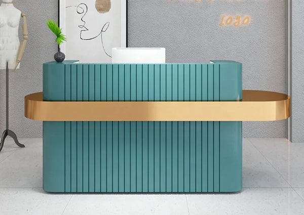 Modern Pink Reception Desk Beauty Salon Cashier Reception Counter Desk for Office