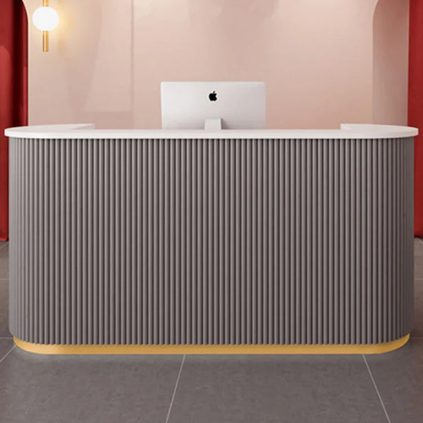 Custom Modern Boutique Checkout Counter White Reception Desk For Sale