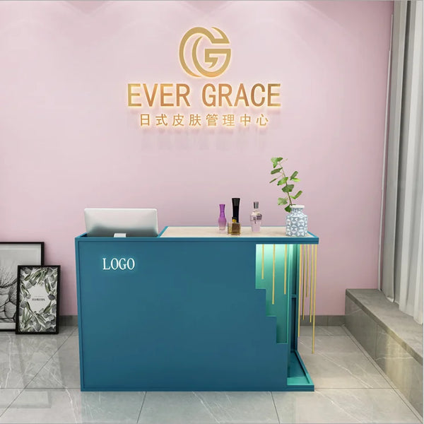 Custom Logo Clothing Store Small Cashier Counter Beauty Salon Reception Desk