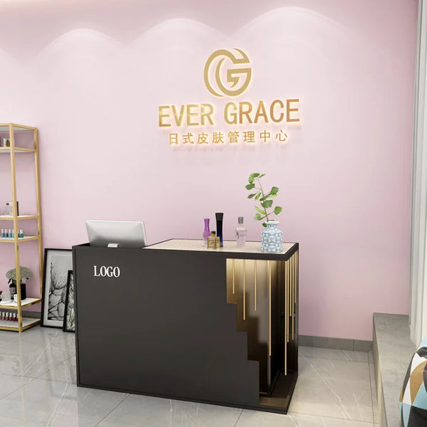 Custom Logo Clothing Store Small Cashier Counter Beauty Salon Reception Desk