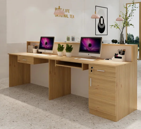 Custom LOGO Clothing Store Checkout Counter Front Reception Desk for Beauty Salon