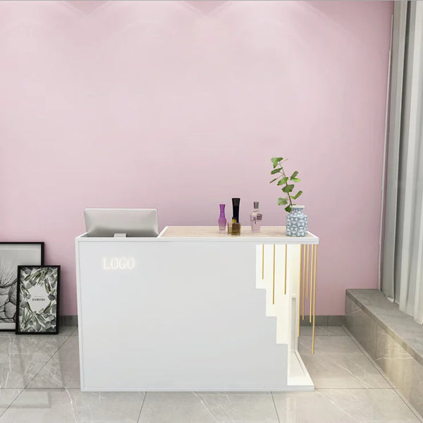 Custom Logo Clothing Store Small Cashier Counter Beauty Salon Reception Desk