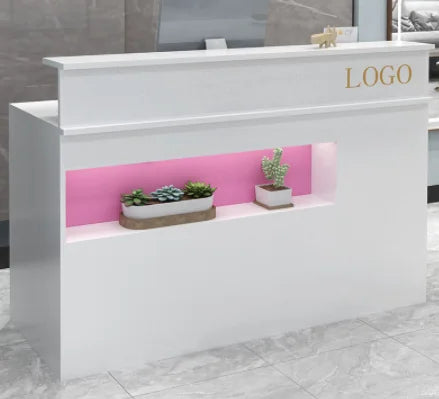 Custom Logo Modern Small Reception Desk Beauty Salon Front Desk Counter