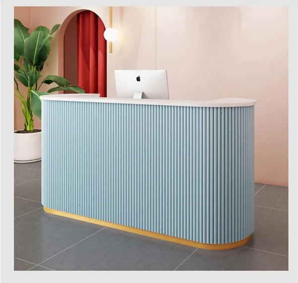 Modern Custom Curved Beauty Salon Front Desk Bar Office Hotel Reception Desk