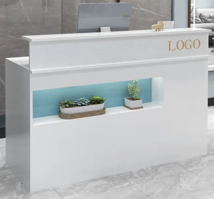 Custom Logo Modern Small Reception Desk Beauty Salon Front Desk Counter