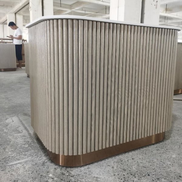 Modern Office Furniture Hotel Front Desk Beauty Salon Reception Counter with Light