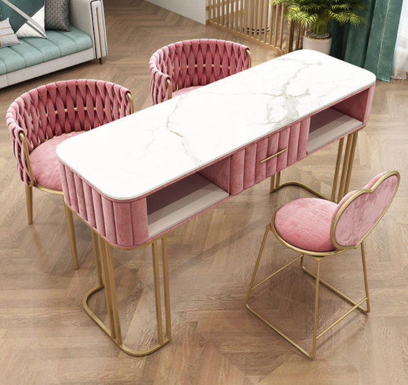 Modern Nail Salon Furniture Nail Desk Manicure Table and Chair Set